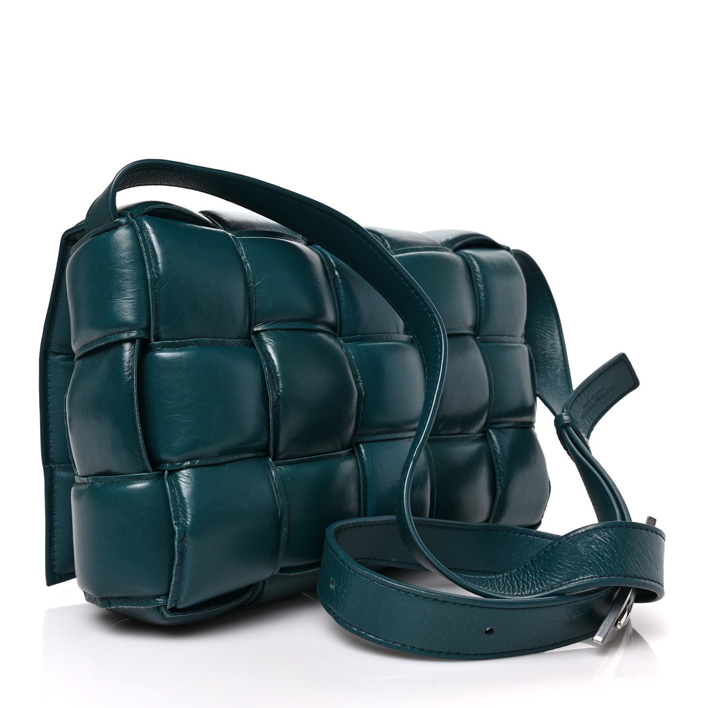 Paper Calfskin Maxi Intreccio Padded Cassette Crossbody Bag Ottanio