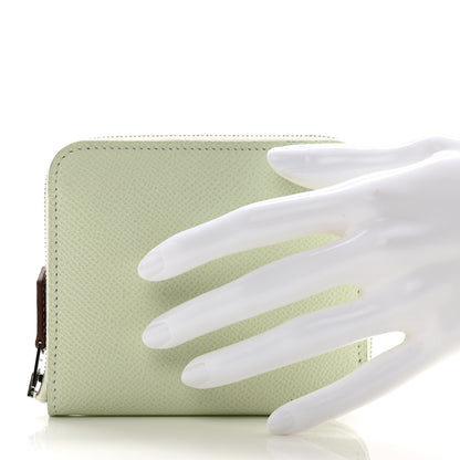 Hermes Epsom Silk'In Compact Wallet Vert Fizz Cassis 2 of 9