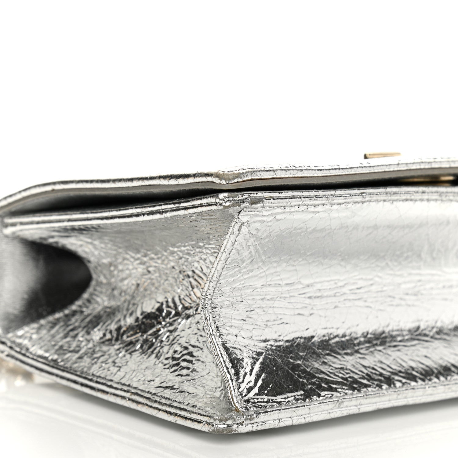 Christian Dior Metallic Ceramic Effect Deerskin Medium Diorama Flap Bag Silver 10 of 13