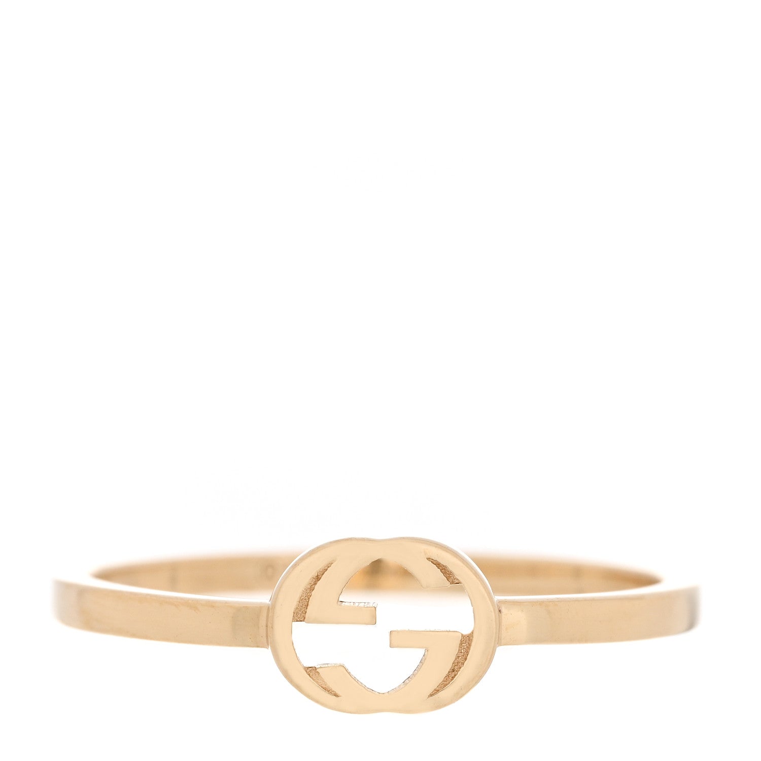 Gucci 18K Yellow Gold Interlocking G Ring 50 5.5 1 of 6