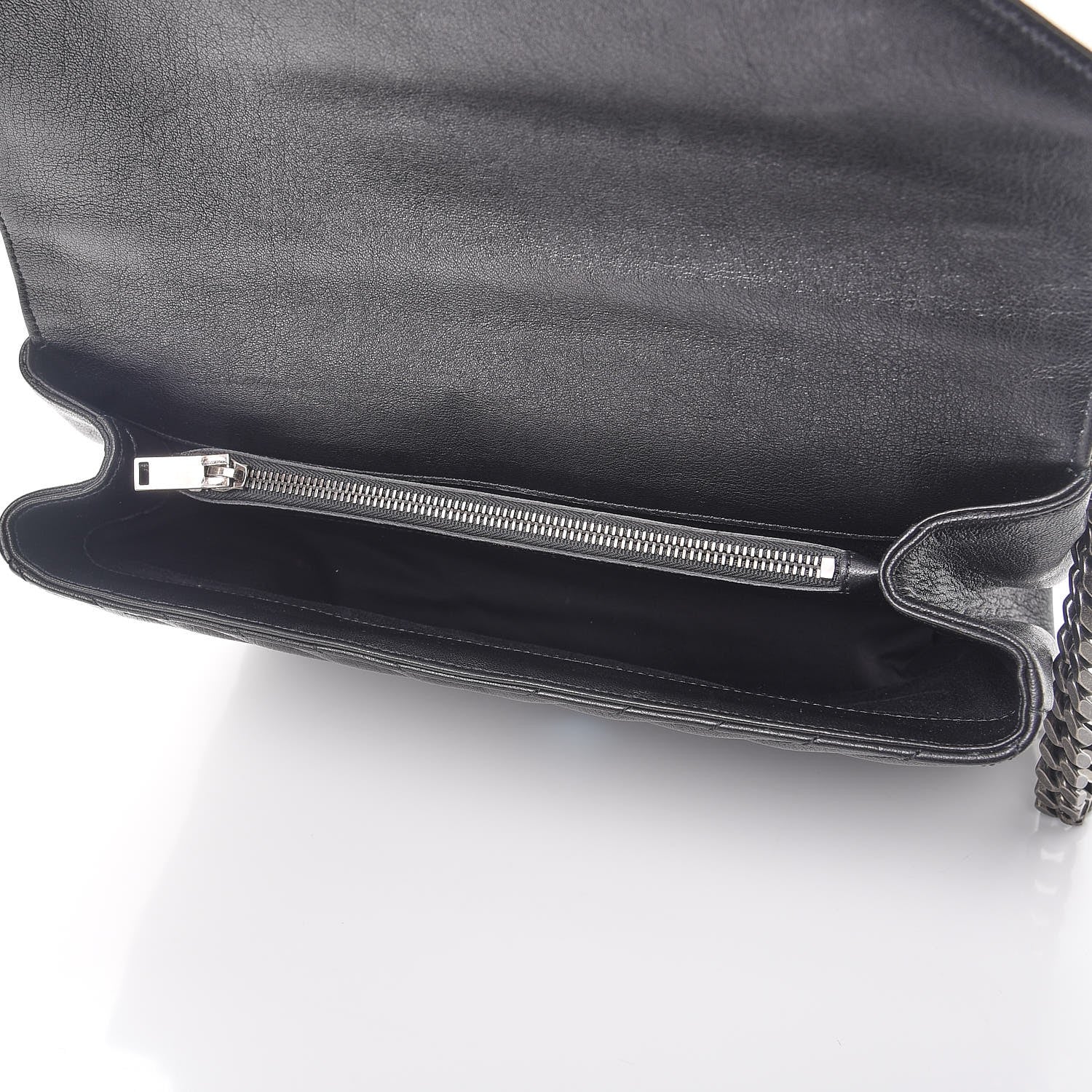 Saint Laurent Sheepskin Matelasse Chevron Monogram Large College Satchel Black 5 of 8