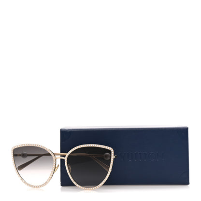 Louis Vuitton Pearl LV Cat Eye Sunglasses Z1995U Gold 8 of 8