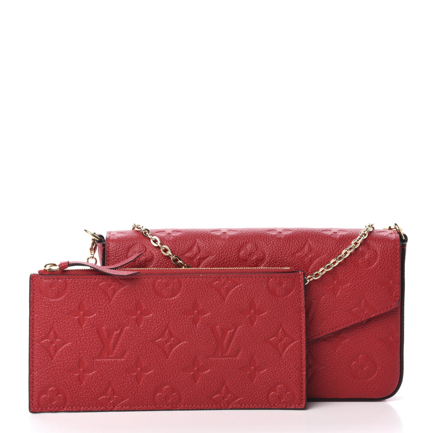 Louis Vuitton Empreinte Pochette Felicie Chain Wallet Scarlet 5 of 12