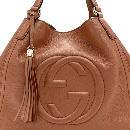 Gucci Metallic Pebbled Calfskin Medium Soho Shoulder Bag Blush 10 of 12
