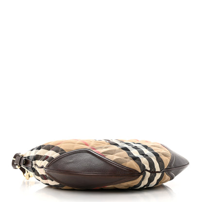 Burberry House Check Quilted Hoxton Hobo Brown 4 of 15