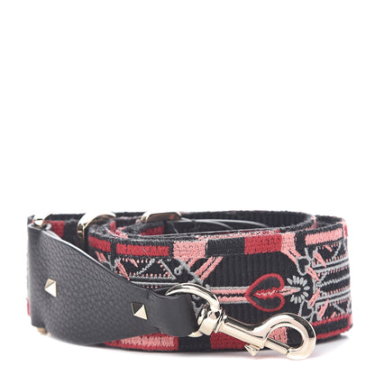 Valentino Garavani Canvas Loveblade Embroidered Rockstud Guitar Strap Multicolor 1 of 4