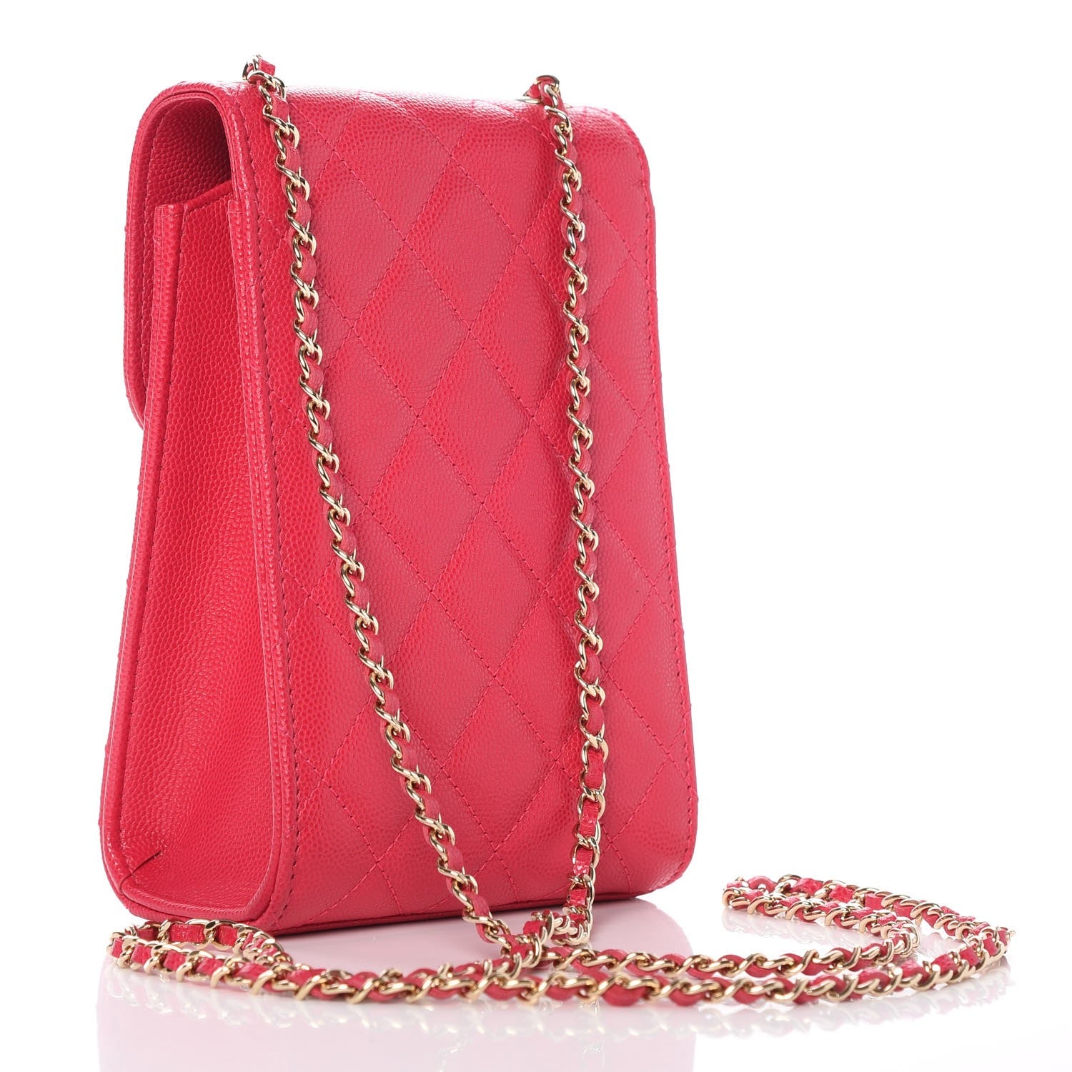 Chanel Caviar Quilted Golden Class Phone Holder Fuchsia 3 of 8