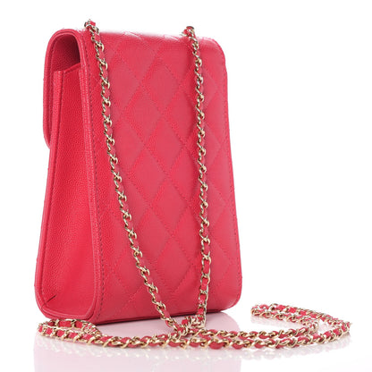 Chanel Caviar Quilted Golden Class Phone Holder Fuchsia 3 of 8