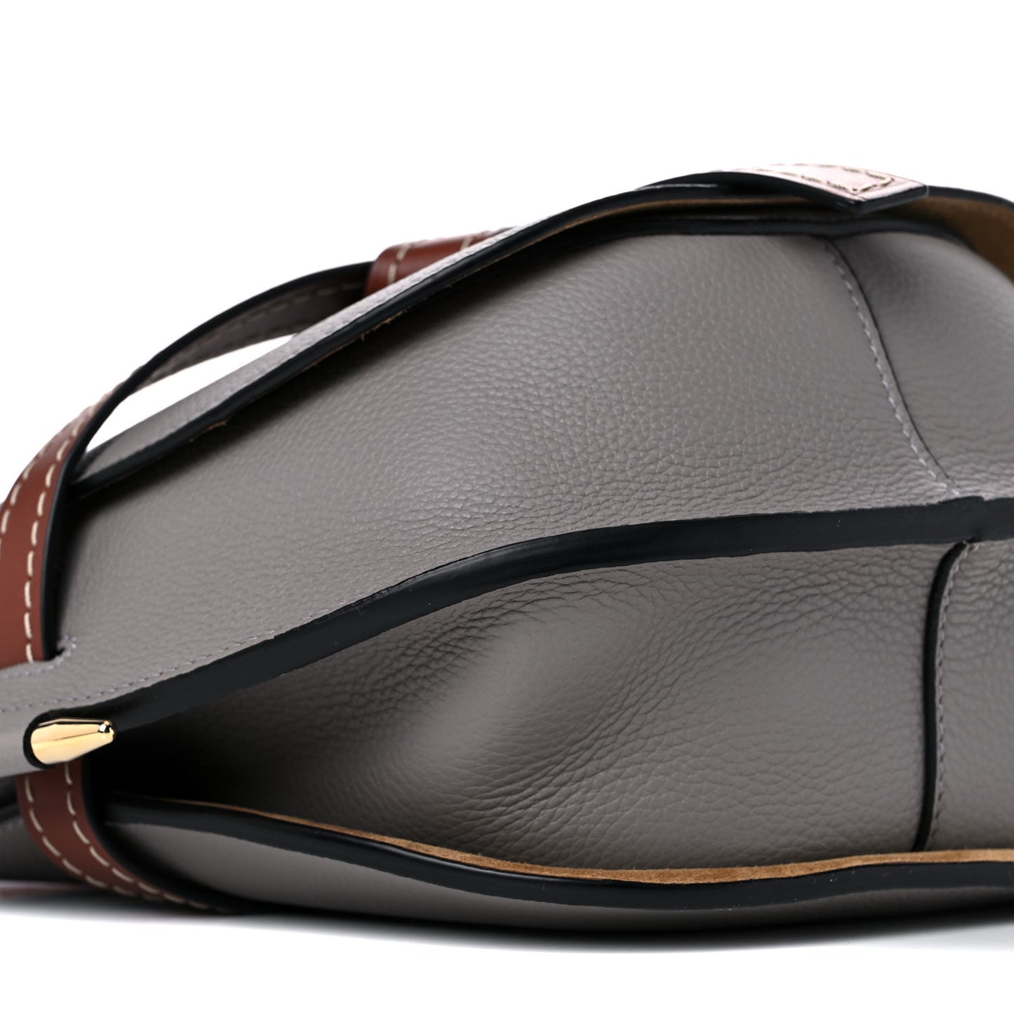 Grained Calfskin Small Gate Crossbody Bag Smoke Pecan