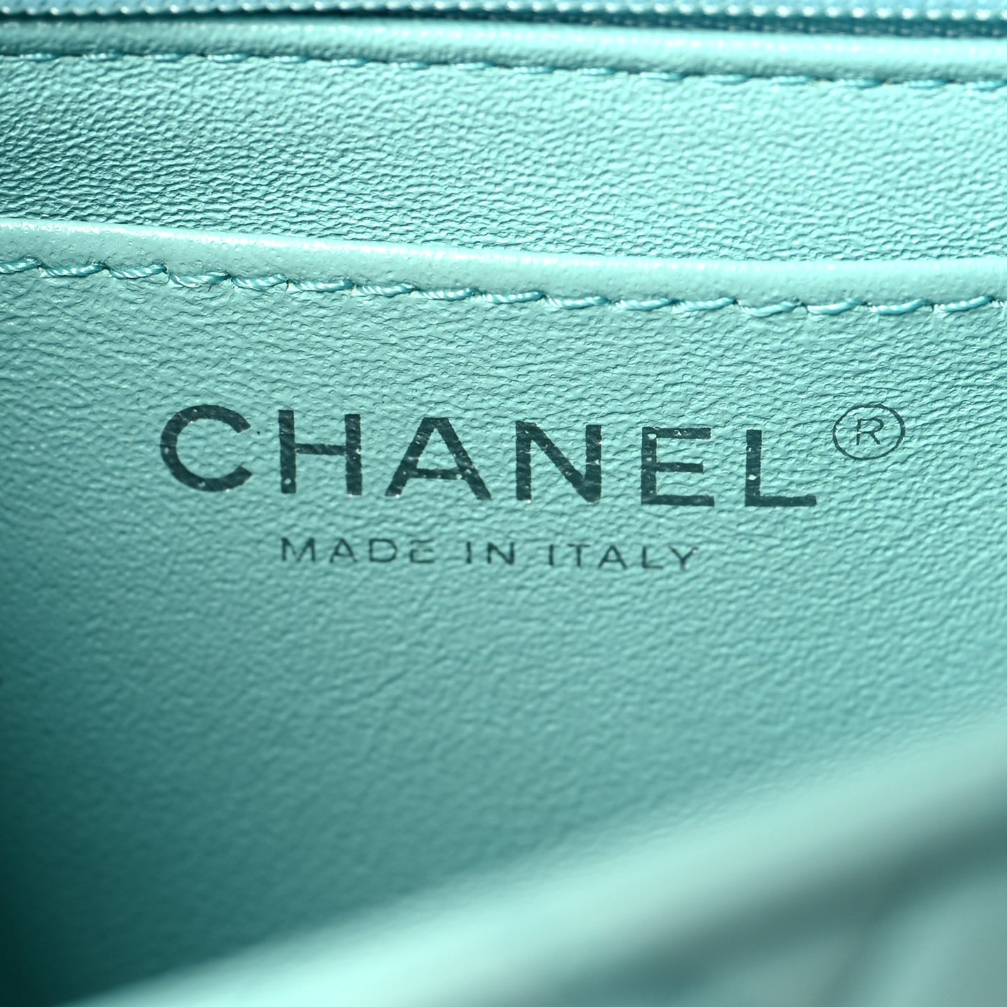 Lambskin Quilted Mini Square Flap Light Green