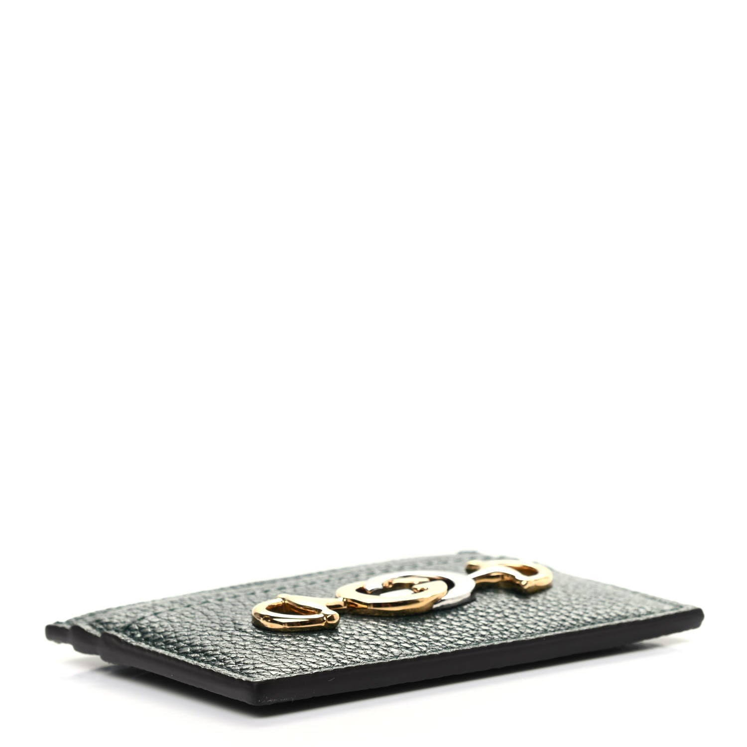 Gucci Grainy Calfskin Zumi Card Holder Vintage Green 4 of 6