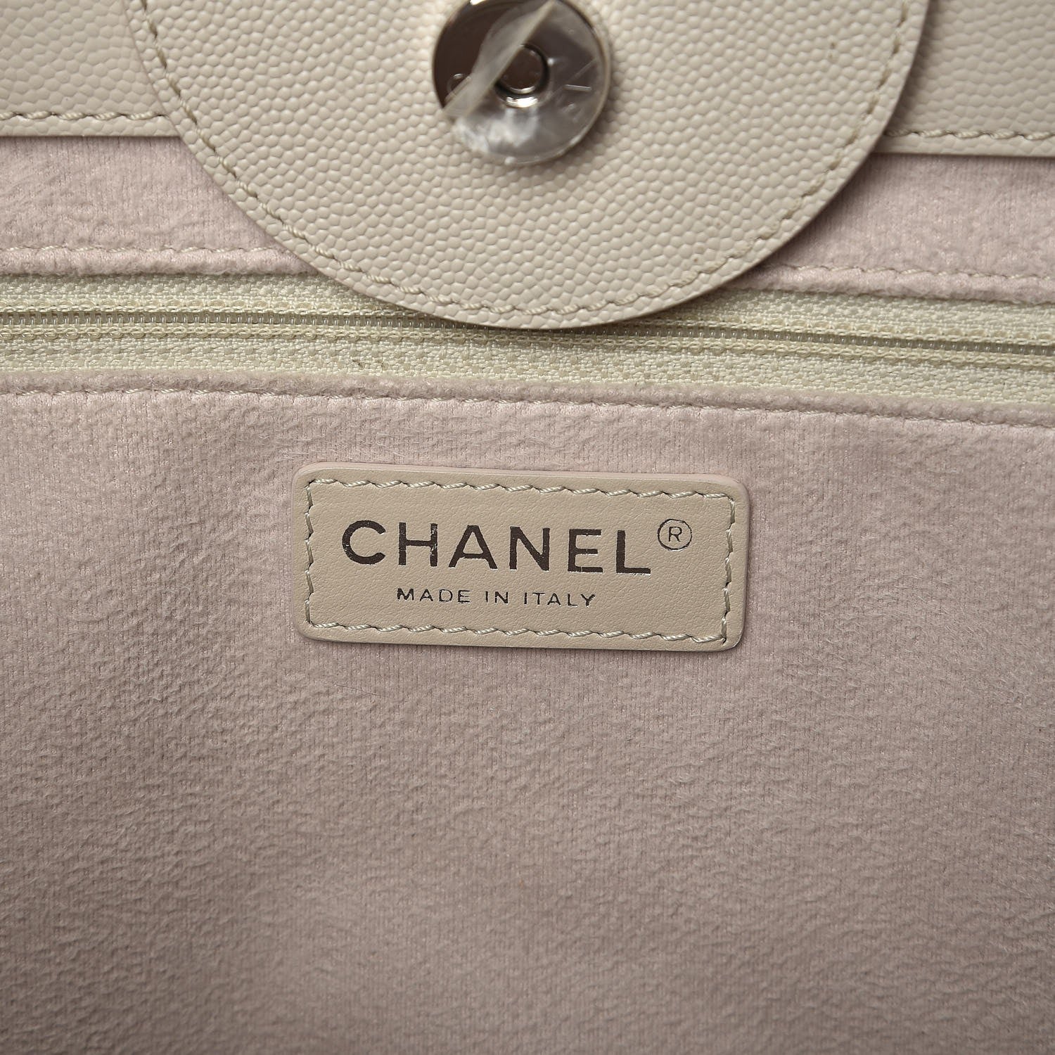 Chanel Caviar Large Studded Deauville Tote Beige 6 of 13
