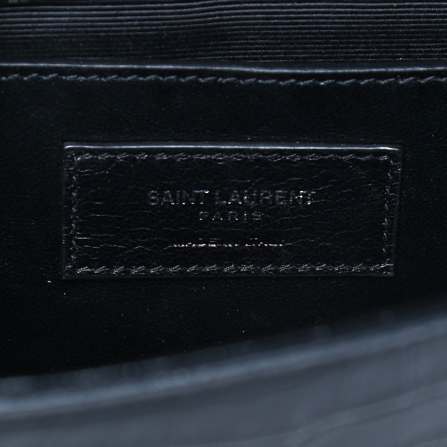 Saint Laurent Calfskin Crocodile Embossed Small Classic Monogram Kate Tassel Satchel Black 7 of 11