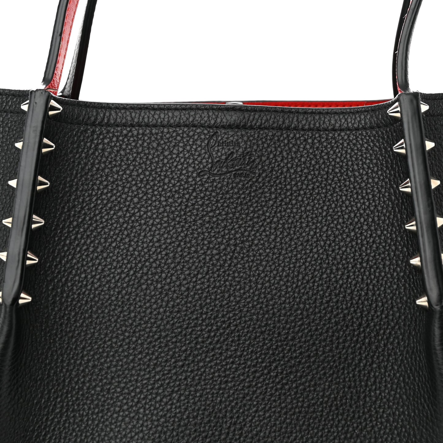 Calfskin Spiked Small Cabarock Shopper Tote Black