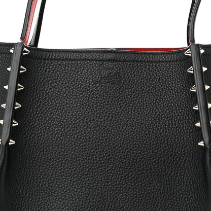 Christian Louboutin Calfskin Spiked Small Cabarock Shopper Tote Black 7 of 11