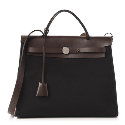 Hermes Toile Vache Hunter Herbag Zip 31 PM Black Ebene 3 of 12
