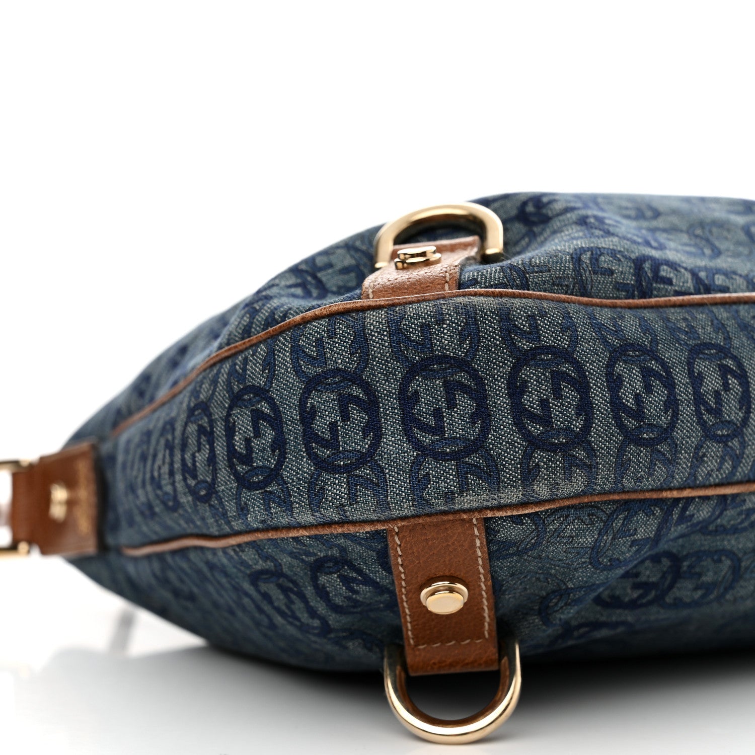 Gucci Denim GG Medium Abbey Ring Hobo Blue 9 of 11