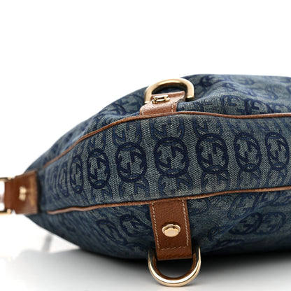 Gucci Denim GG Medium Abbey Ring Hobo Blue 9 of 11