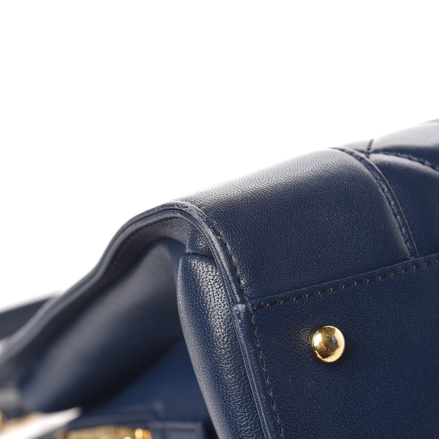 Chanel Sheepskin Quilted Mademoiselle Vintage Shopping Tote Navy 10 of 16