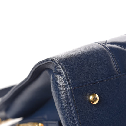 Chanel Sheepskin Quilted Mademoiselle Vintage Shopping Tote Navy 10 of 16