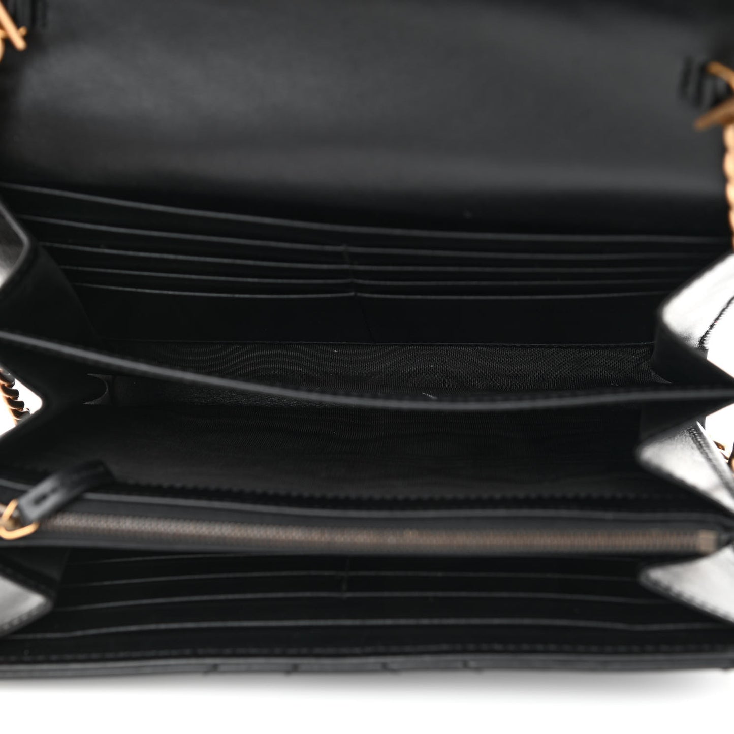 Calfskin Matelasse GG Marmont Chain Wallet Black