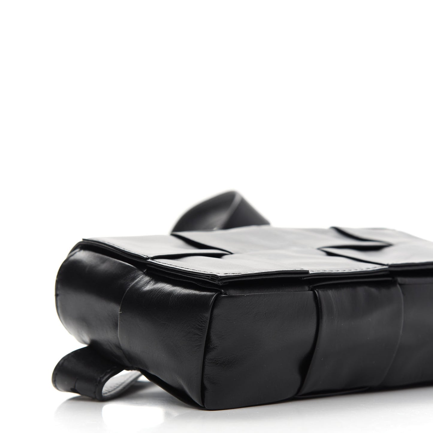Paper Calfskin Intrecciato Cassette Belt Bag Black