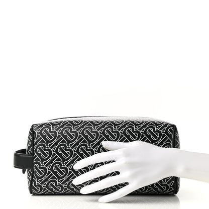 Burberry Calfskin Monogram Washbag Black White 2 of 8