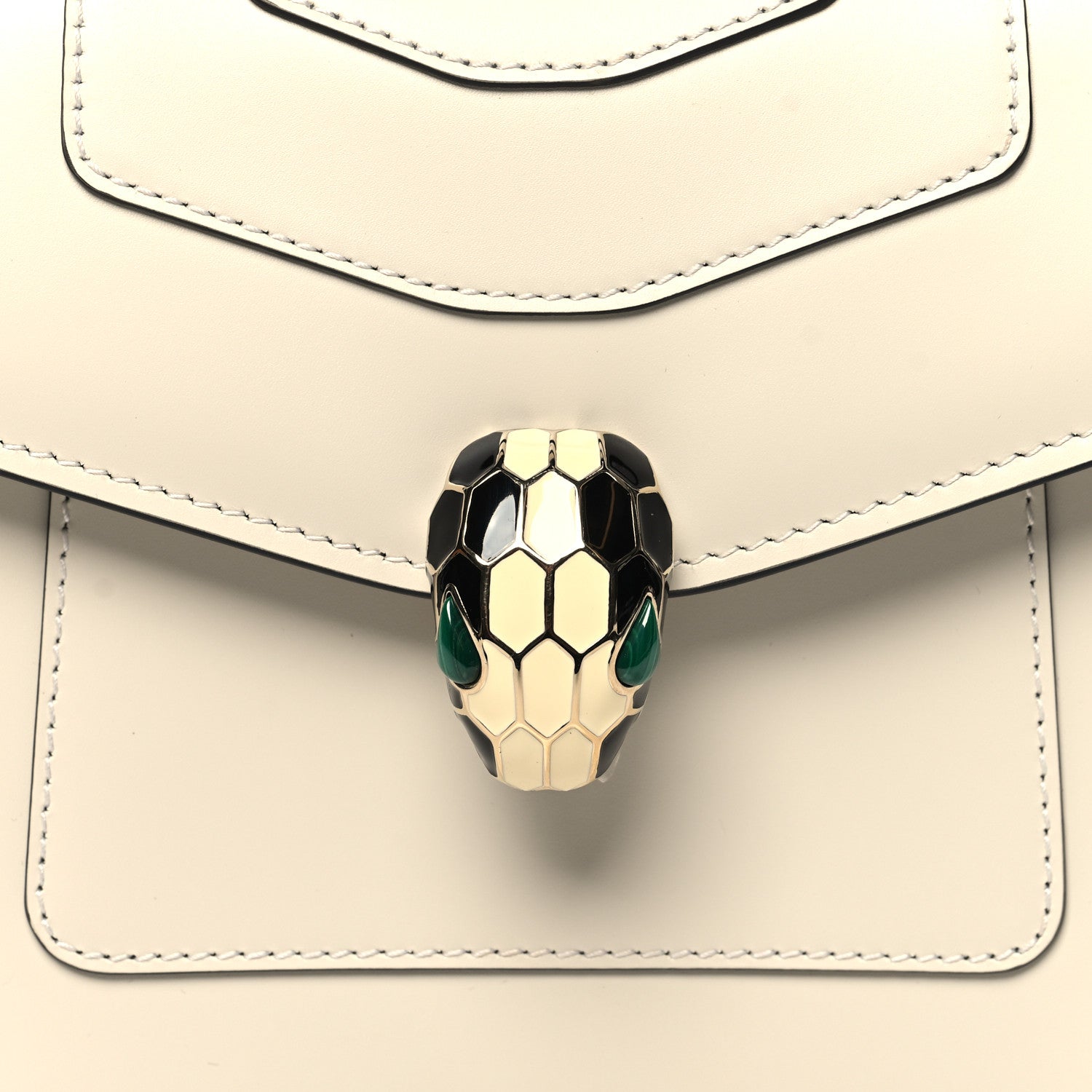 Bulgari Calfskin Serpenti Forever Top Handle White 8 of 11