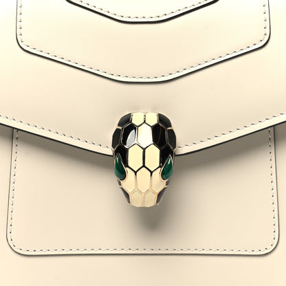 Bulgari Calfskin Serpenti Forever Top Handle White 8 of 11