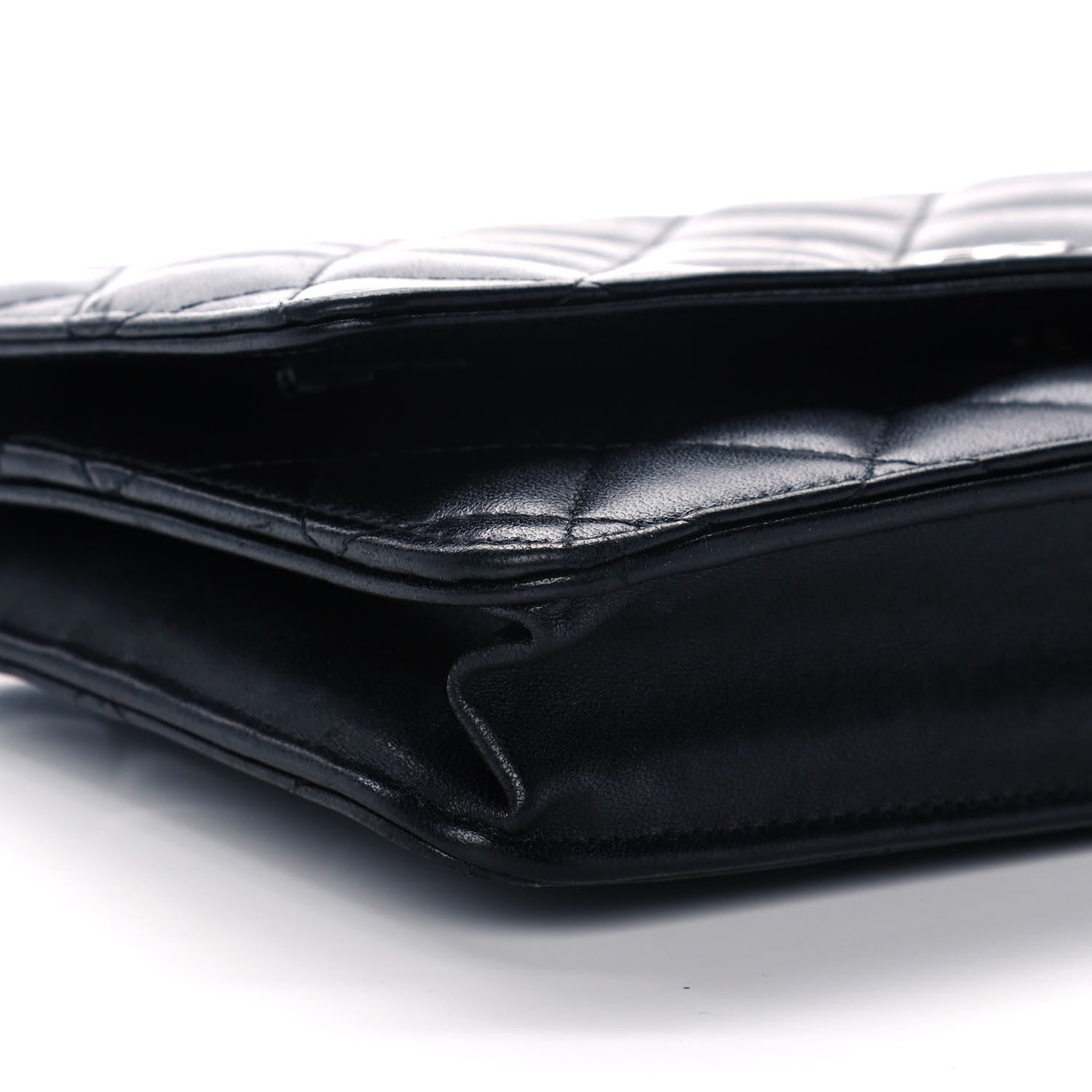 Chanel Lambskin Quilted Wallet On Chain WOC Black 10 of 14