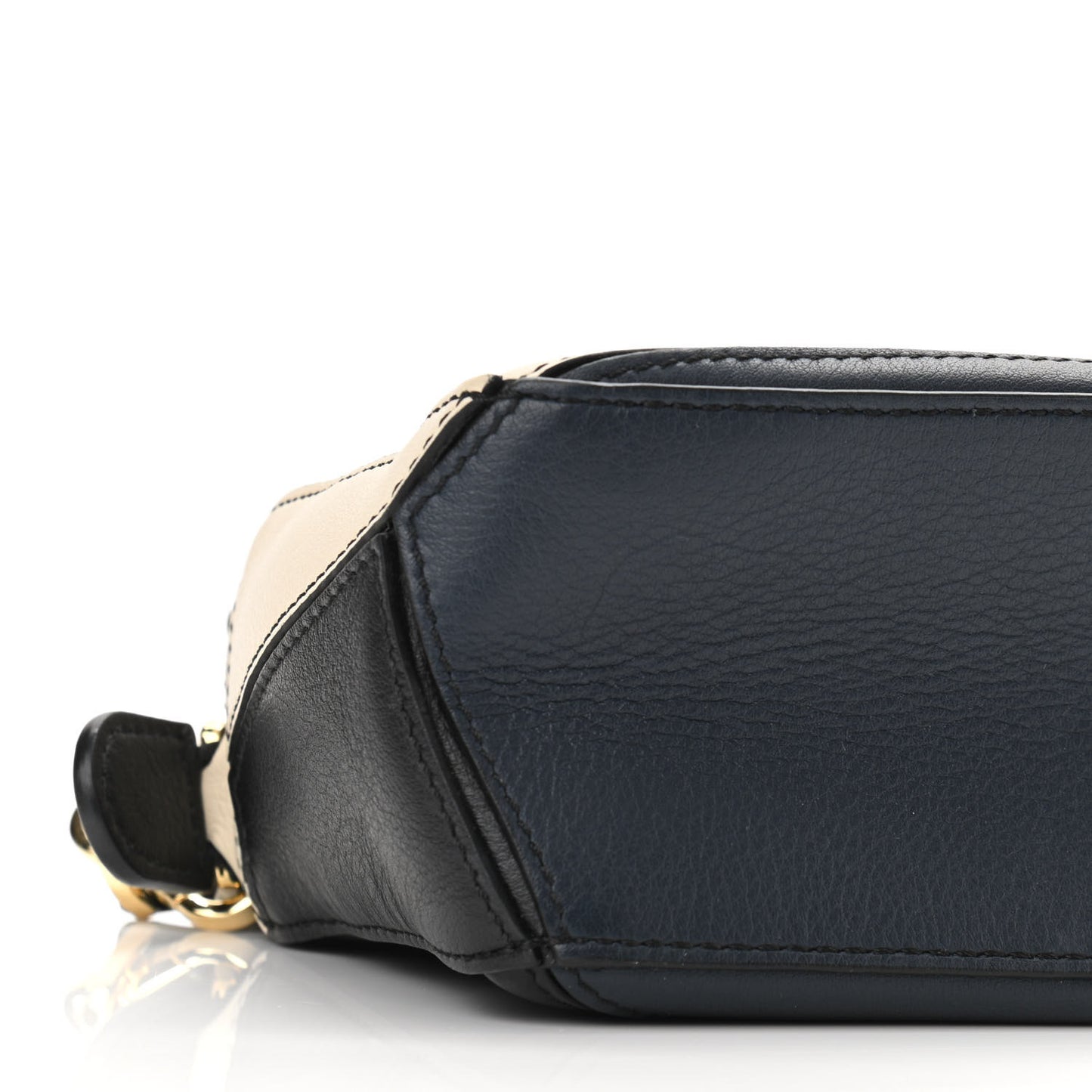 Calfskin Puzzle Bag Black Cream