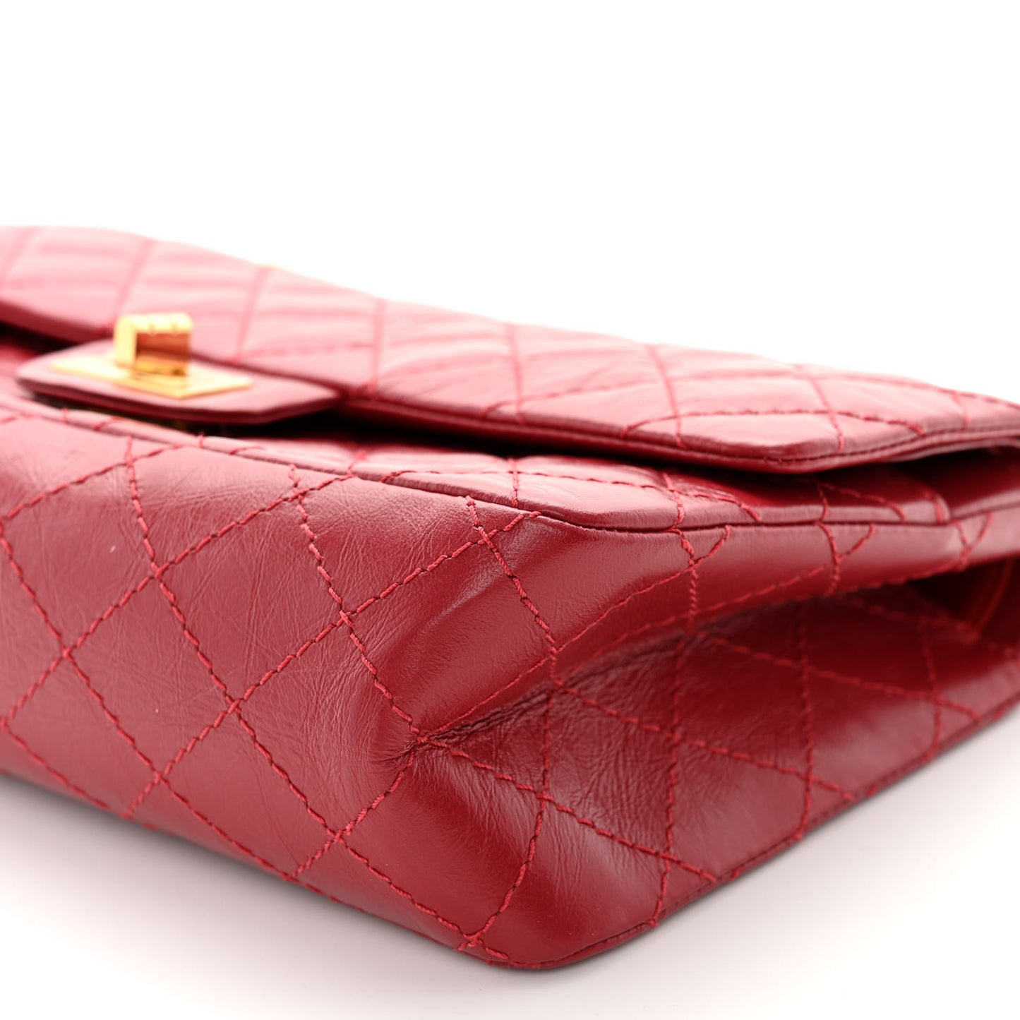 Aged Calfskin Quilted 2.55 Reissue 225 Flap Red