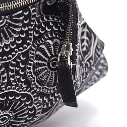 Alexander McQueen Silk Floral De Manta Clutch Black Silver 11 of 11