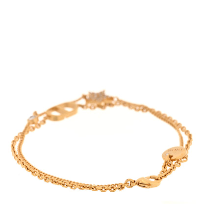 Christian Dior Metal Crystal Petit CD Double Bracelet Gold 3 of 5