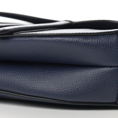 Christian Dior Grained Calfskin Saddle Bag Navy 9 of 13