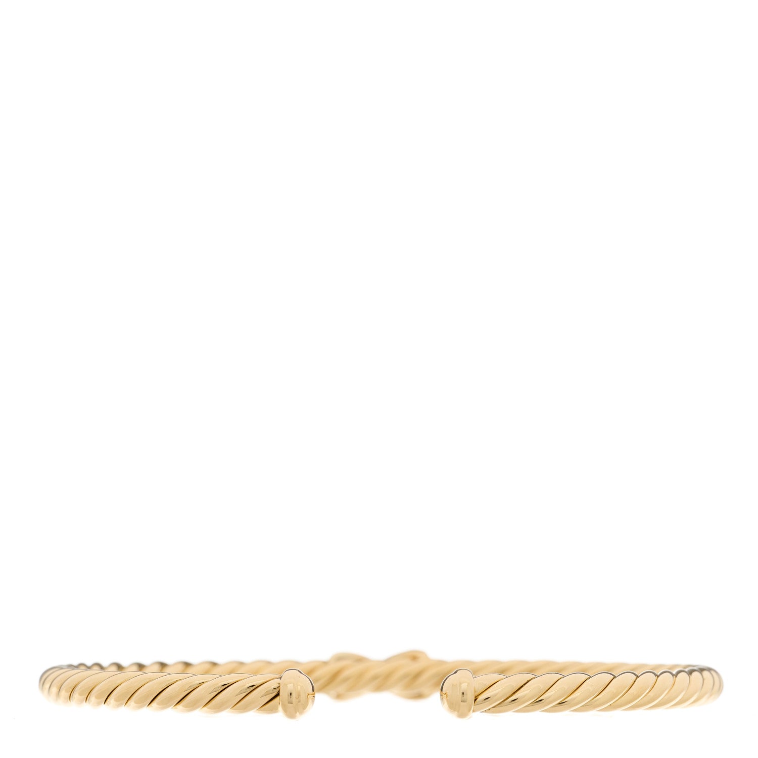 David Yurman 18K Yellow Gold Diamond 4mm Cablespira X Station Cable Bracelet 2 of 4