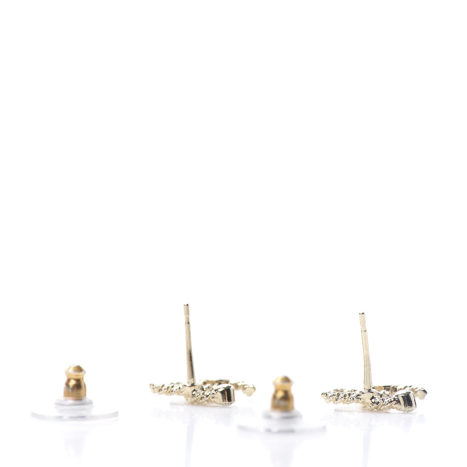 Chanel Crystal Twisted CC Earrings Gold 3 of 5