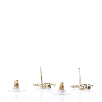 Chanel Crystal Twisted CC Earrings Gold 3 of 5