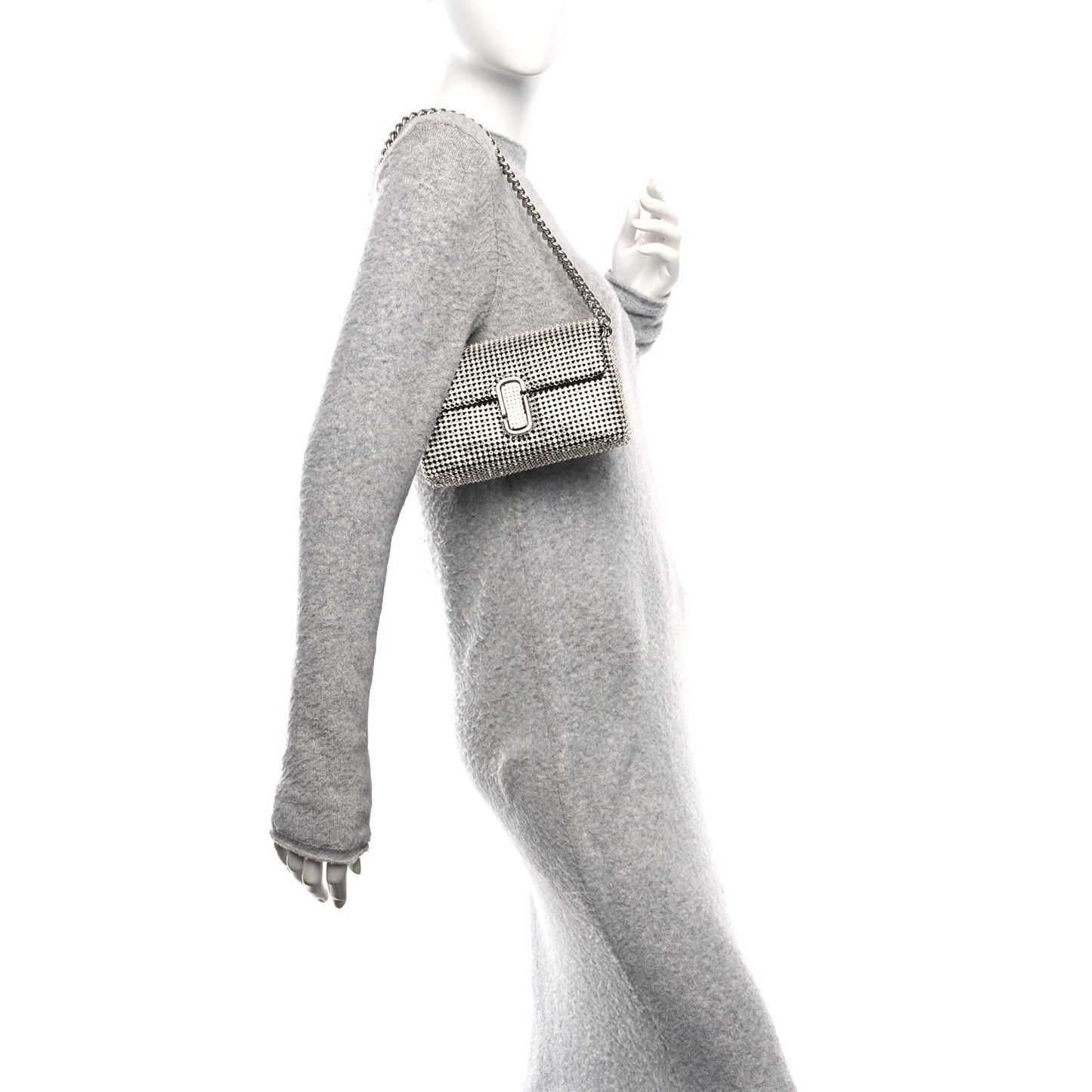 The Rhinestone J Marc Mini Shoulder Bag Silver
