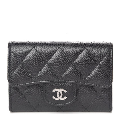 Chanel Caviar Quilted Flap Card Holder Wallet Black 1 of 8