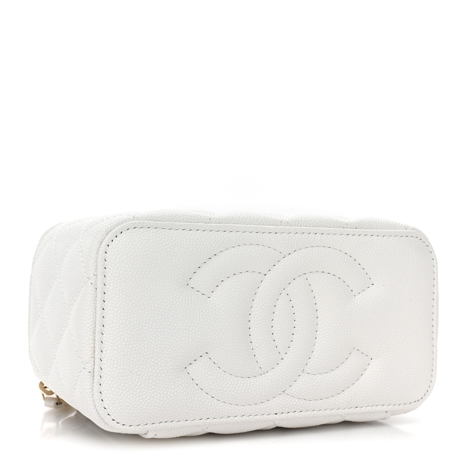 Chanel Caviar Quilted Small Vanity Case With Chain White 4 of 9