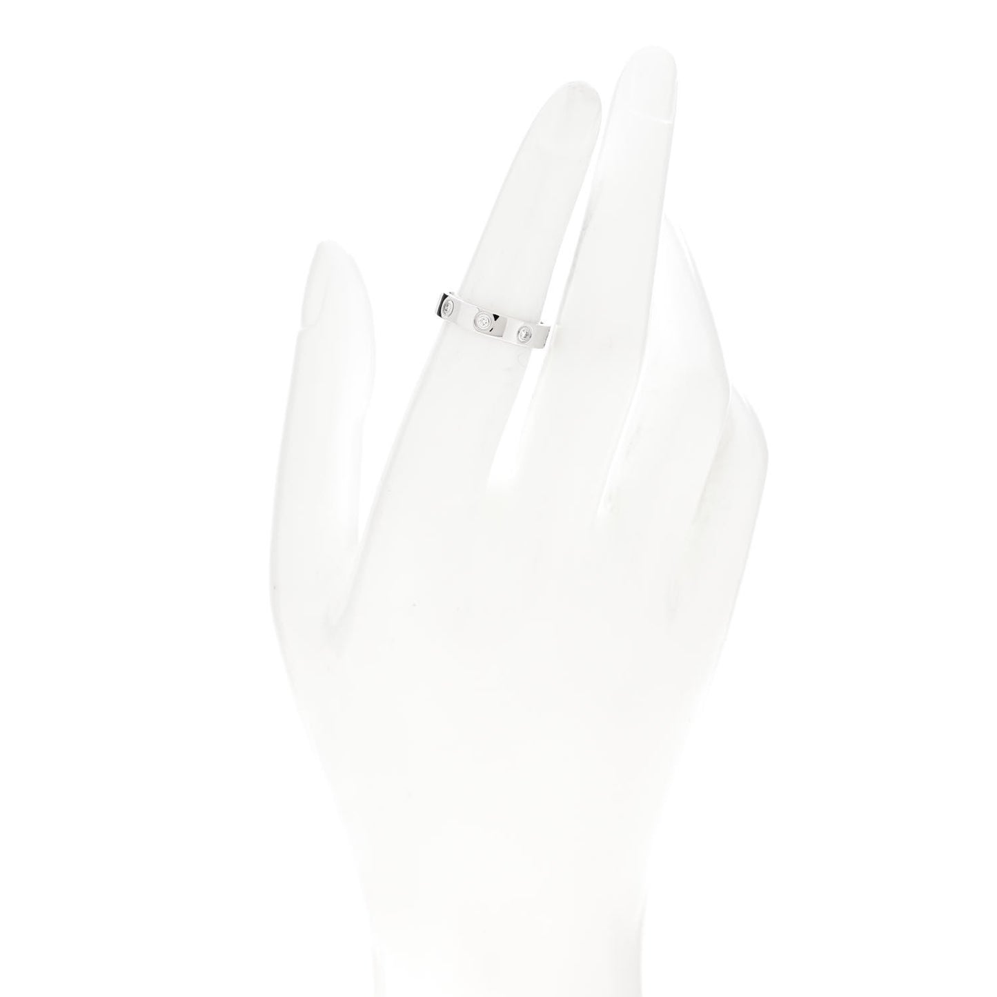 18K White Gold 8 Diamond 4mm Wedding Band LOVE Ring 51 5.75