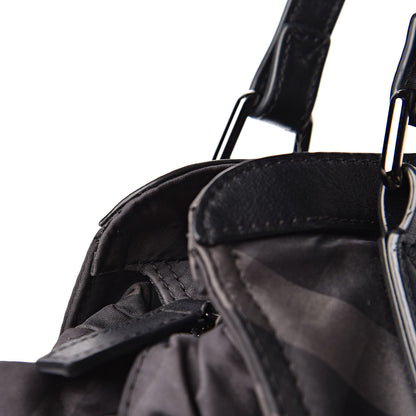 Burberry Nylon Check Small Buckleigh Packable Tote Charcoal 12 of 15