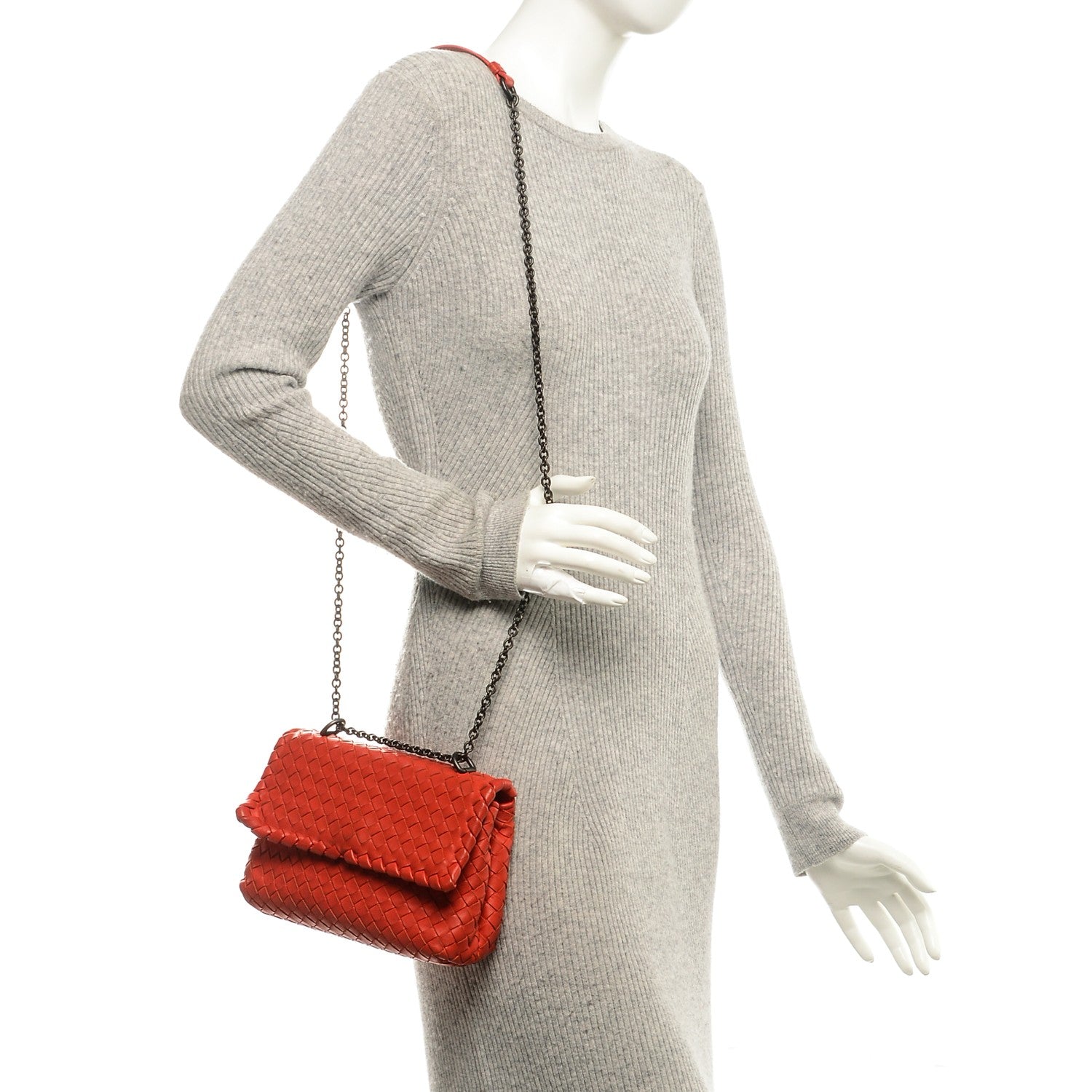 Bottega Veneta Nappa Intrecciato Baby Olimpia Shoulder Bag Vesuvio 2 of 8
