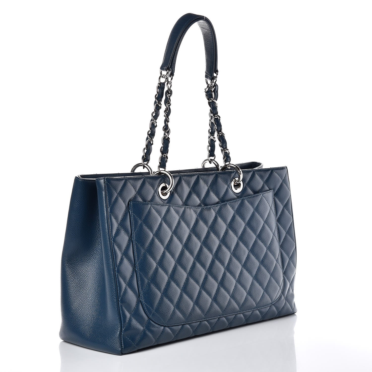 Chanel Caviar Quilted XL Grand Shopping Tote GST Navy Blue 2 of 12