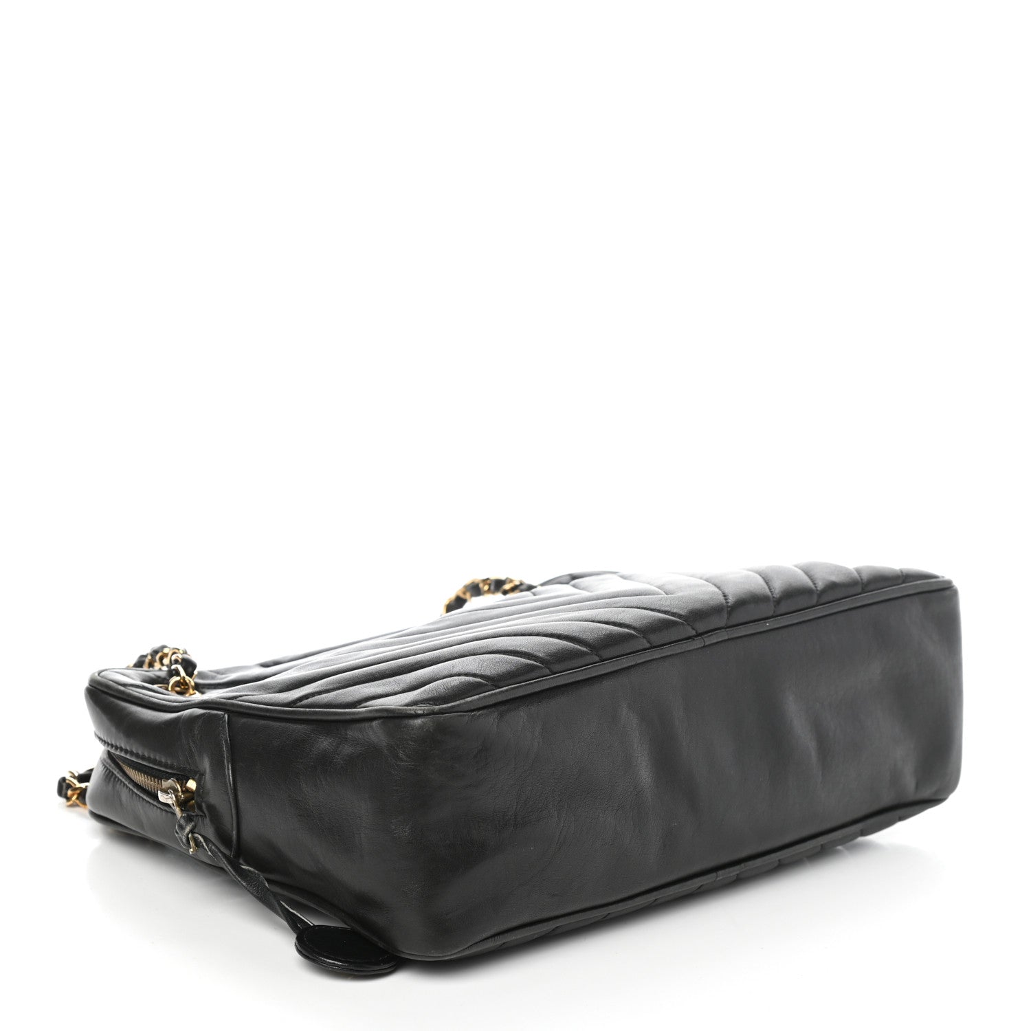 Chanel Lambskin Chevron Quilted Shoulder Bag Black 4 of 11