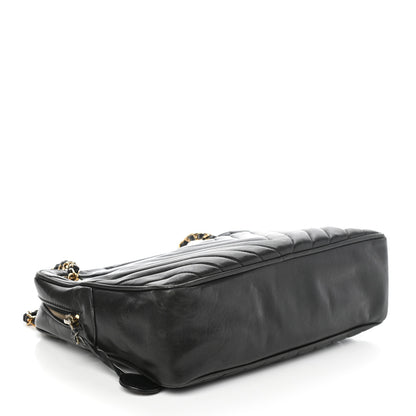 Chanel Lambskin Chevron Quilted Shoulder Bag Black 4 of 11