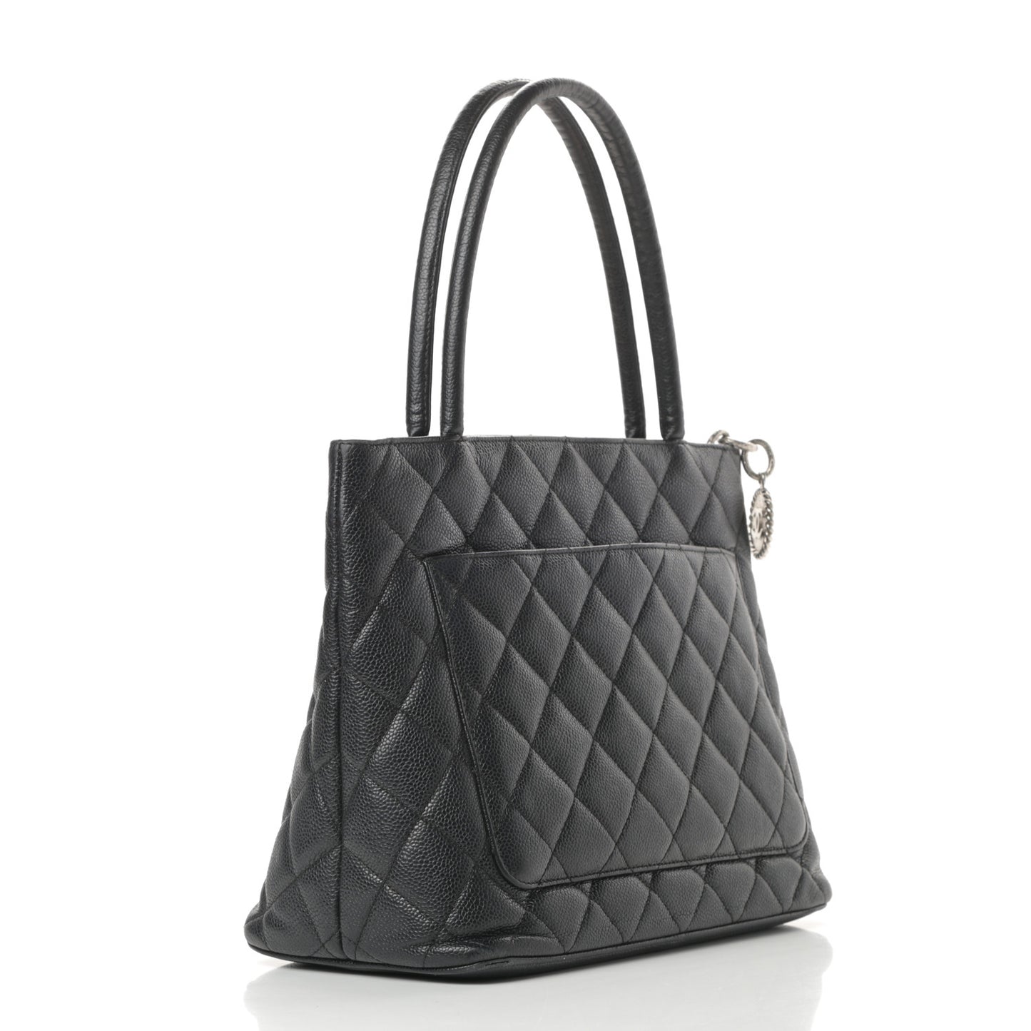 Caviar Quilted Medallion Tote Black