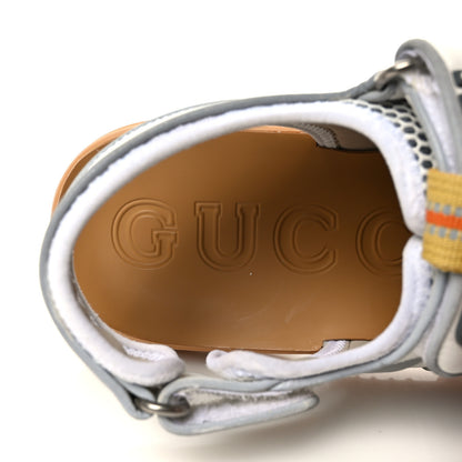 Gucci Mesh Fabric Tinsel Sport Sandals 38.5 White Silver 5 of 9