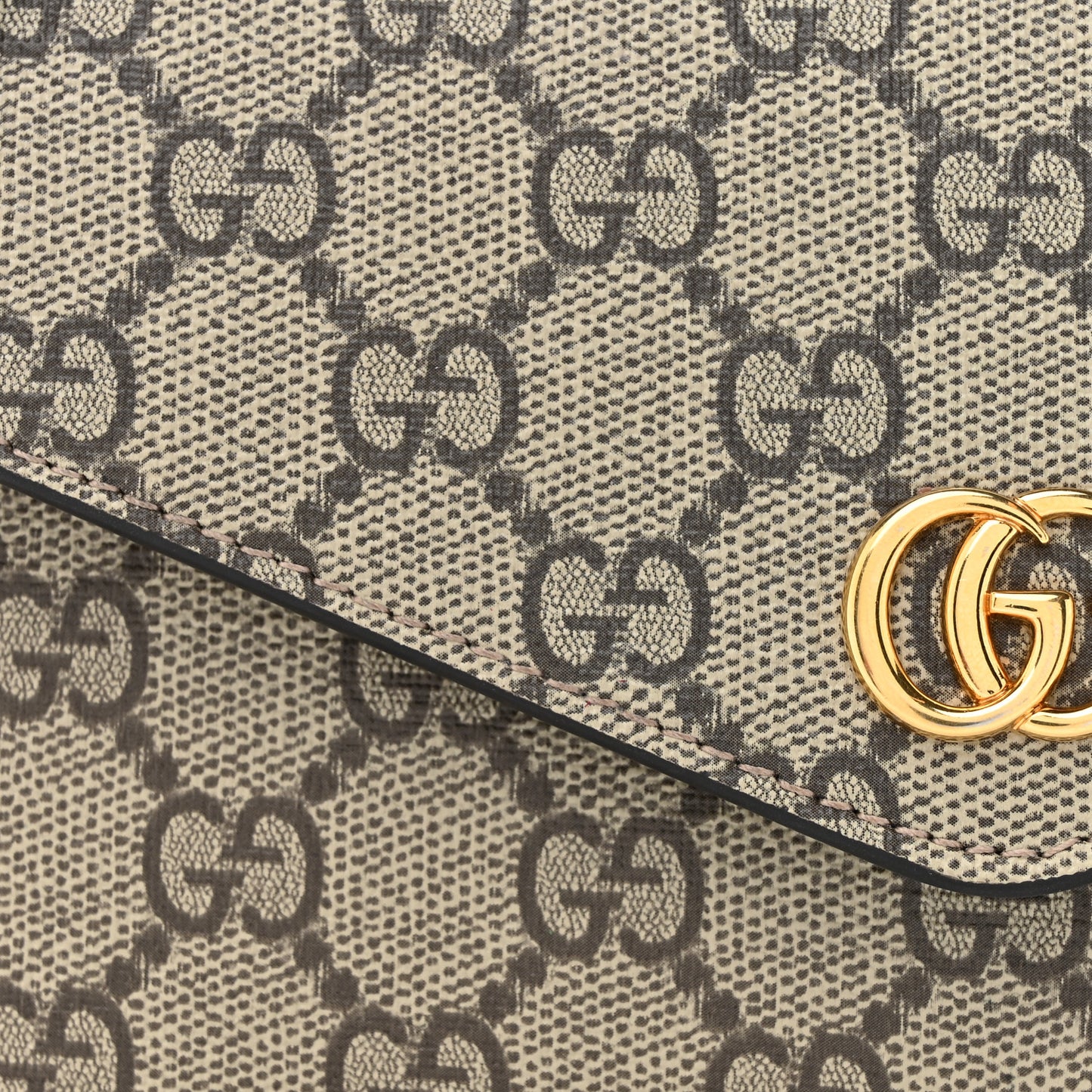 GG Supreme Monogram Textured Dollar Calfskin Web Mini Ophidia Envelope Shoulder Bag Beige Ebony